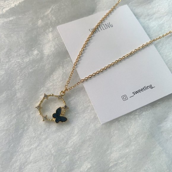 Gold Butterfly Necklace - Picture 3 of 5